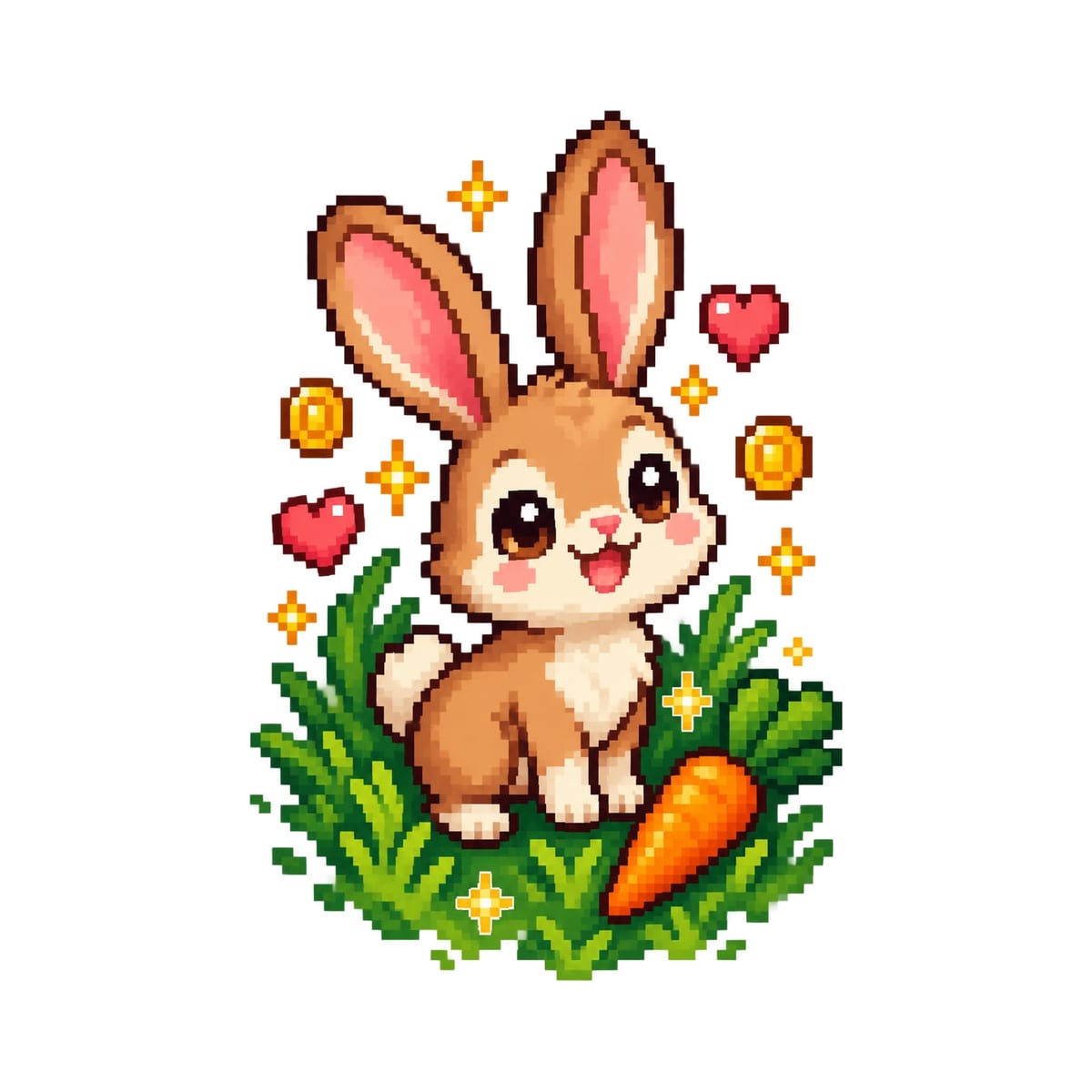 Koszulka dla chłopca z zającem biała pixel art w stylu retro gry, zdjęcie 2