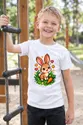 Koszulka dla chłopca z zającem biała pixel art w stylu retro gry, zdjęcie 4