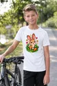 Koszulka dla chłopca z zającem biała pixel art w stylu retro gry, zdjęcie 5