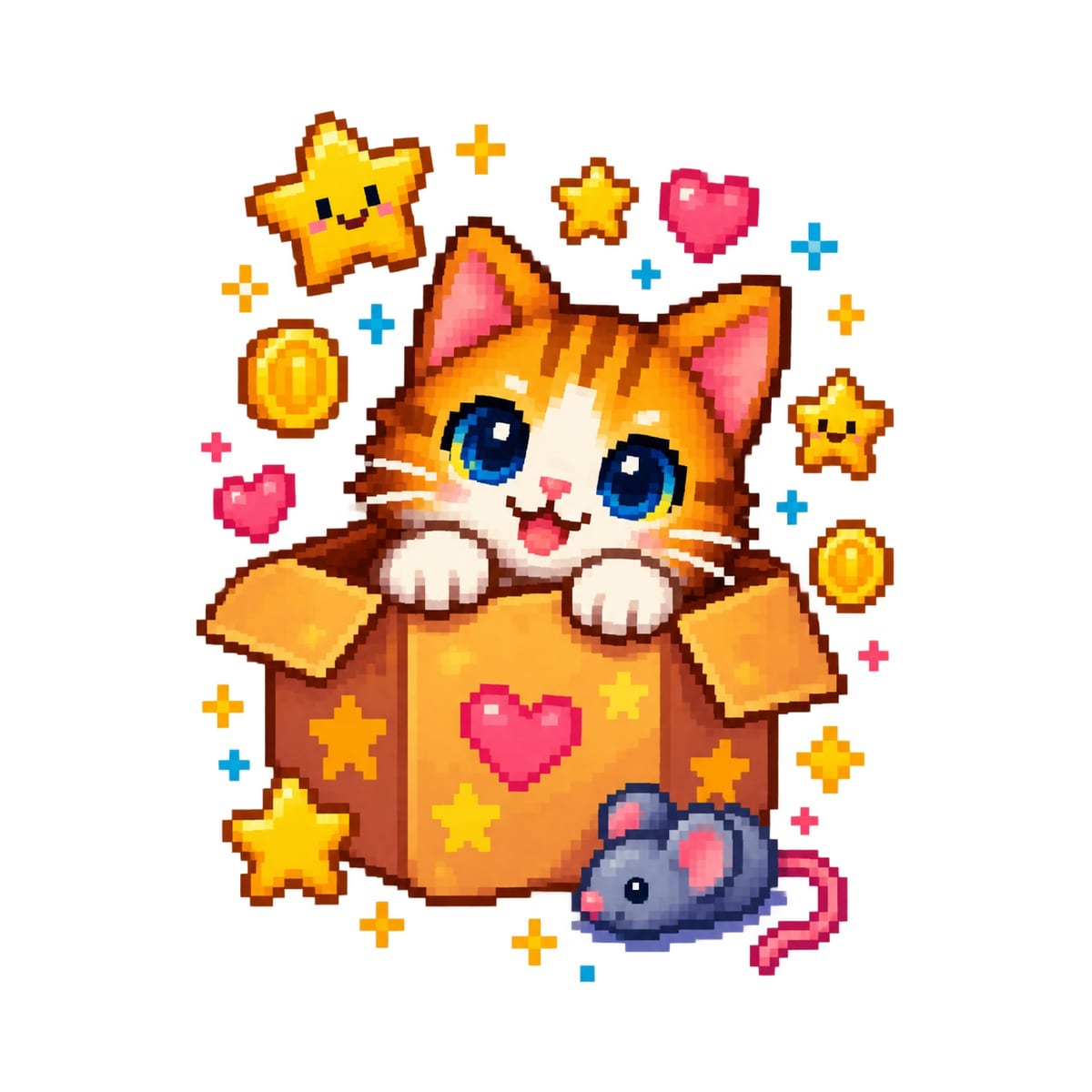 Koszulka z kotem pixel art dla chłopca biała klocki pixel art, zdjęcie 2