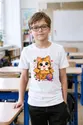 Koszulka z kotem w pudełku dla chłopca biała słodki styl kawaii, zdjęcie 4