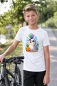 Koszulka z foczką dla chłopca biała słodki styl kawaii, zdjęcie 5