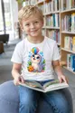 Koszulka z foczką dla chłopca biała słodki styl kawaii, zdjęcie 6