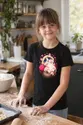Koszulka z ragdollem dla dziewczynki czarna słodki styl kawaii, zdjęcie 6