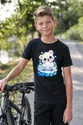 Koszulka z misiem polarnym dla chłopca czarna słodki kawaii, zdjęcie 3