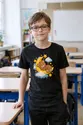 Koszulka dziecięca ze śpiącym misiem dla chłopca czarna papierowa wycinanka, zdjęcie 3