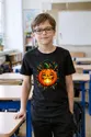 Koszulka z lampionem dla chłopca czarna mocny styl komiksowy, zdjęcie 5