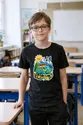 Koszulka dziecięca z kamperem dla chłopca czarna styl naklejki, zdjęcie 5