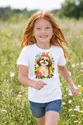 Koszulka dla dziewczynki z shih tzu biała papierowa wycinanka, zdjęcie 6