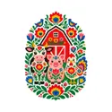 Koszulka z kurką ludowa wycinanka dla chłopca biała, zdjęcie 2