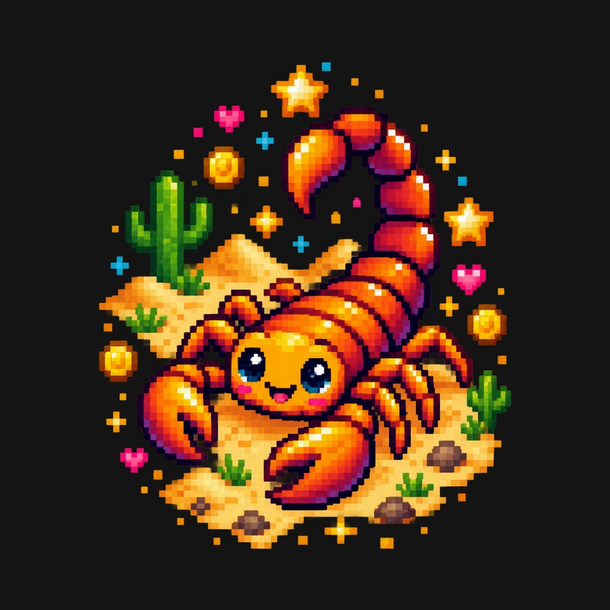 Koszulka ze skorpionem dla chłopca czarna styl pixel art, zdjęcie 2