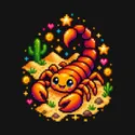 Koszulka ze skorpionem dla chłopca czarna styl pixel art, zdjęcie 2