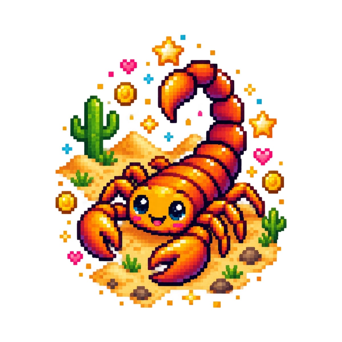 Koszulka ze skorpionem dla chłopca biała styl pixel art, zdjęcie 2