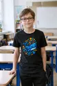 Koszulka z kaszalotem dla chłopca czarna geometryczne kształty, zdjęcie 4