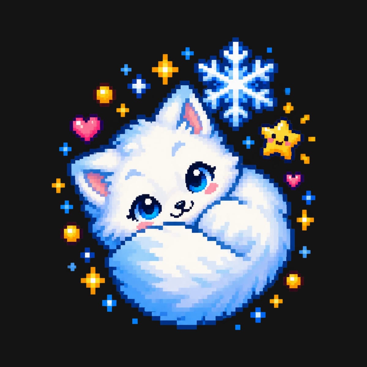 Koszulka z lisem pixel art dla dziewczynki czarna styl pixel art, zdjęcie 2