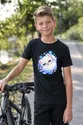 Koszulka z lisem polarnym dla chłopca czarna słodki kawaii, zdjęcie 3