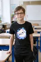 Koszulka z lisem polarnym dla chłopca czarna słodki kawaii, zdjęcie 5
