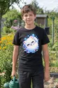 Koszulka z lisem polarnym dla chłopca czarna słodki kawaii, zdjęcie 8