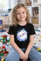 Koszulka z lisem polarnym dla dziewczynki czarna słodki kawaii, zdjęcie 3