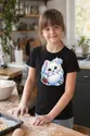 Koszulka z lisem dla dzieci dla dziewczynki czarna efekt naklejki, zdjęcie 4