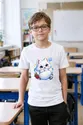 Koszulka z lisem dla dzieci dla chłopca biała efekt naklejki, zdjęcie 3