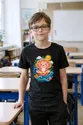 Koszulka z muszlą dla chłopca czarna papierowa wycinanka, zdjęcie 5