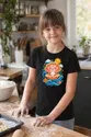 Koszulka z muszlą dla dziewczynki czarna papierowa wycinanka, zdjęcie 3