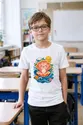 Koszulka z muszlą dla chłopca biała papierowa wycinanka, zdjęcie 3