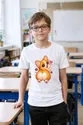 Koszulka dziecięca z corgi dla chłopca biała słodki styl kawaii, zdjęcie 3