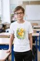 Koszulka z kaczuszką dla chłopca biała delikatna akwarela, zdjęcie 3