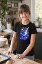 Koszulka z narwalem dla dziewczynki czarna kosmiczna wersja, zdjęcie 5