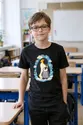 Koszulka z pingwinem cesarskim dla chłopca czarna papierowa wycinanka, zdjęcie 4