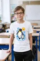 Koszulka dziecięca z pingwinem cesarskim dla chłopca biała, zdjęcie 4