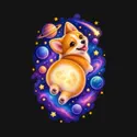 Koszulka z corgi dla chłopca czarna kosmiczna scena z gwiazdami, zdjęcie 2