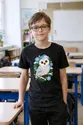 Koszulka z sową śnieżną wycinanka dla chłopca czarna 3D, zdjęcie 4