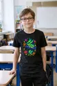 Koszulka z zorzą polarną dla chłopca czarna witrażowe szkło, zdjęcie 4