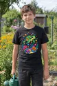Koszulka z żółwiem pixel art dla chłopca czarna nad rafą, zdjęcie 8