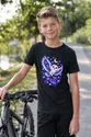 Koszulka z sową śnieżną i gwiazdami dla chłopca czarna kosmiczna noc, zdjęcie 3