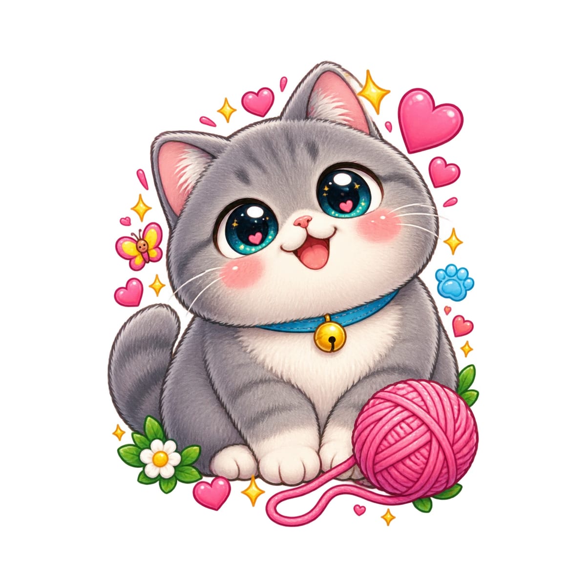 Koszulka z kotem brytyjskim dla chłopca biała słodki kawaii, zdjęcie 2