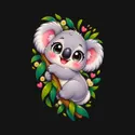 Koszulka z koalą dla chłopca czarna słodki kawaii dla dzieci, zdjęcie 2