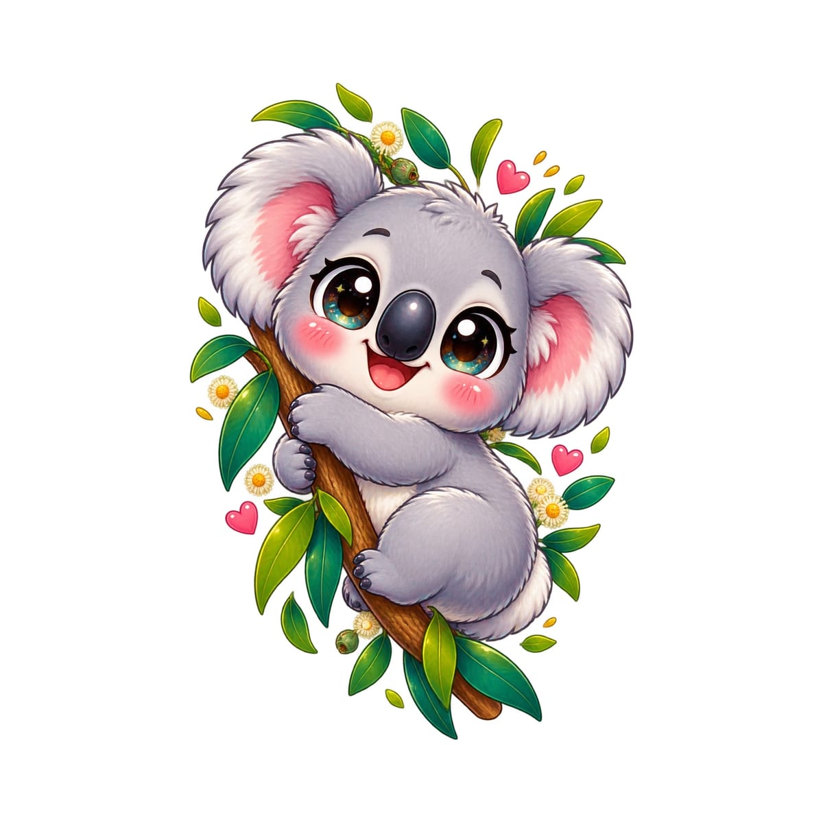 Koszulka z koalą dla chłopca biała słodki kawaii dla dzieci, zdjęcie 2
