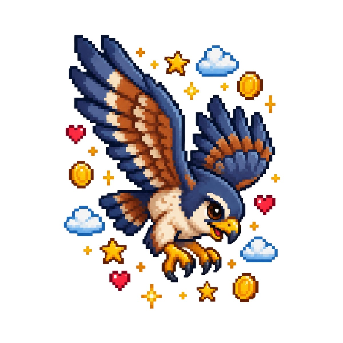 Koszulka z sokołem pixel art dla chłopca biała prezent, zdjęcie 2