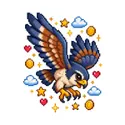 Koszulka z sokołem pixel art dla chłopca biała prezent, zdjęcie 2
