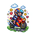 Koszulka dziecięca z motocyklem dla chłopca biała pixel art, zdjęcie 2