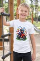 Koszulka dziecięca z motocyklem dla chłopca biała pixel art, zdjęcie 4