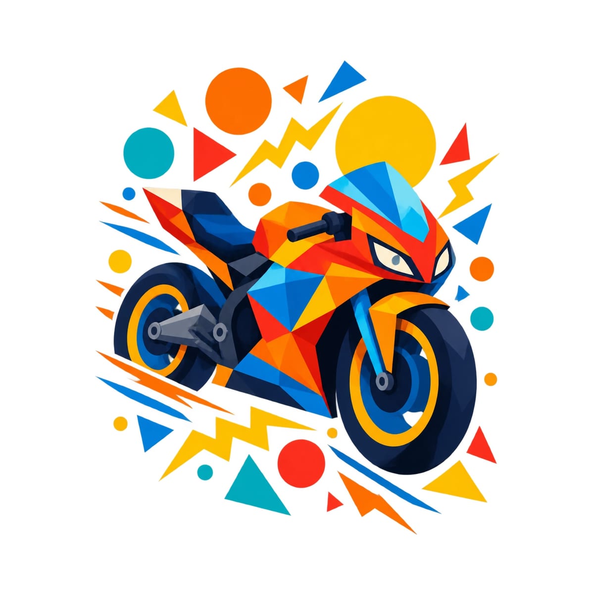 Koszulka z motocyklem dla chłopca biała geometryczne kształty, zdjęcie 2