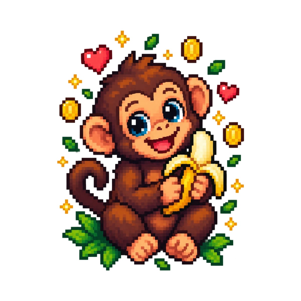 Koszulka z małpką dla dziecka dla chłopca biała pixel art, zdjęcie 2