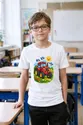 Koszulka z ciągnikiem dla chłopca biała wesoła bajka, zdjęcie 4