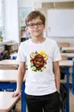 Koszulka z bawołkiem dla chłopca biała efekt naklejki, zdjęcie 3