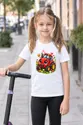 Koszulka z traktorkiem dla dziewczynki biała słodki styl kawaii, zdjęcie 5